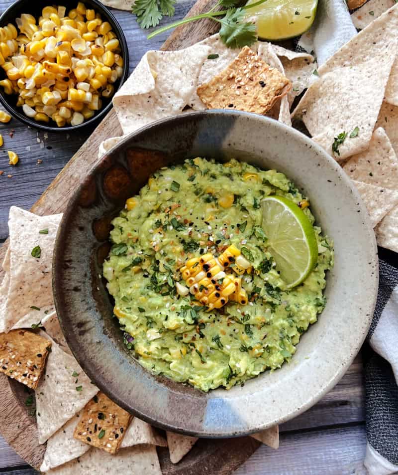 Charred Corn Guacamole - grilled corn + guacamole - A Gouda Life